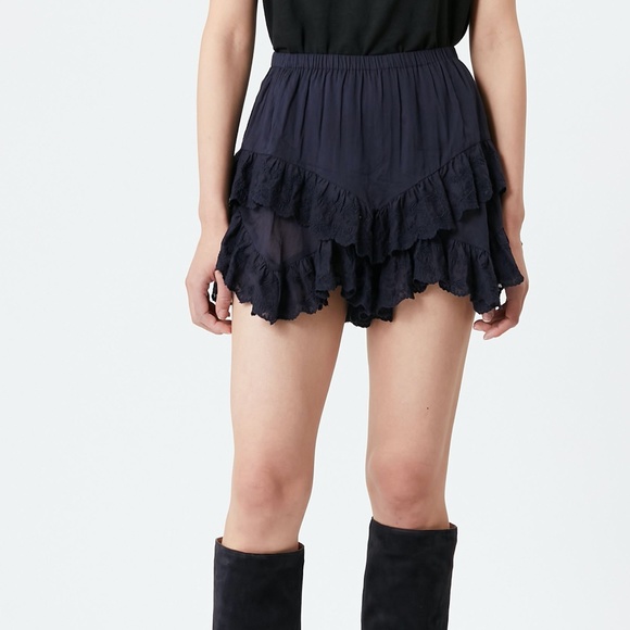 Isabel Marant Locadi Cotton Lace-Trim Skort - Picture 5 of 6